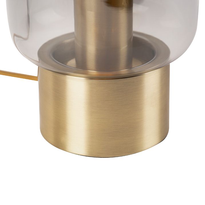 Lampă de masă de design din alamă cu sticlă fumurie - Bliss Cute