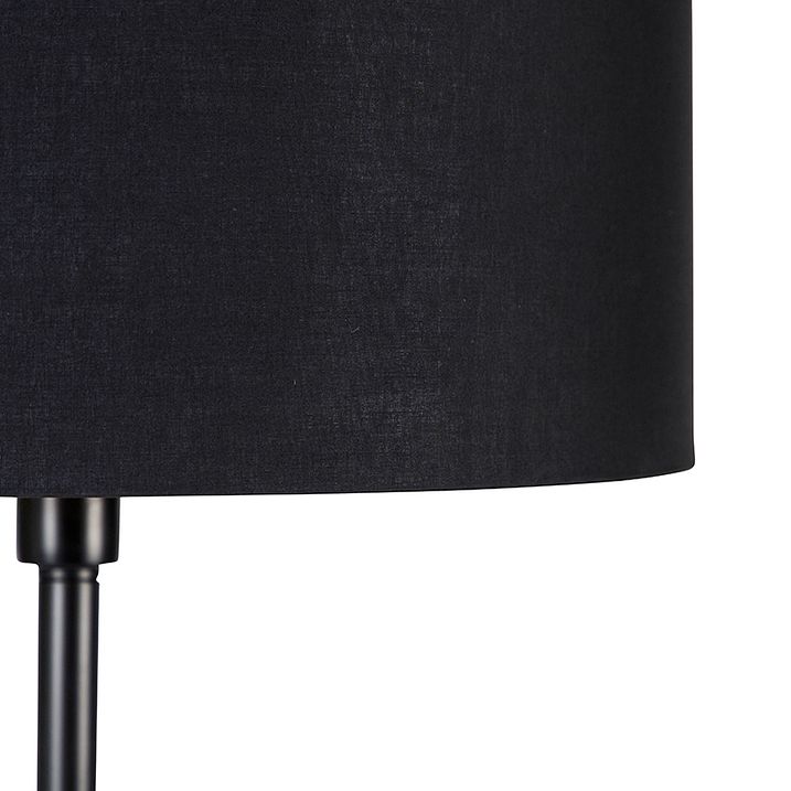 Lampada da terra moderna nera con paralume nero con interno oro - Simplo