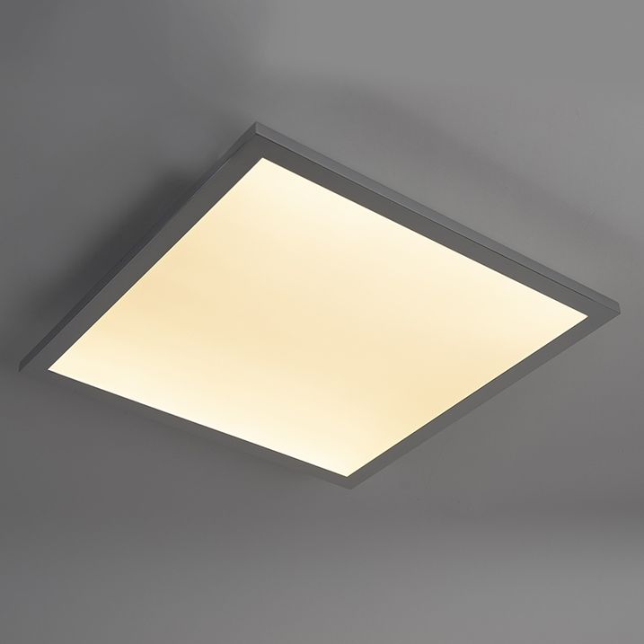 Négyzetes mennyezeti lámpa króm 45 cm LED-del IP44 - Flat