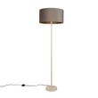 Japandi-lattiavalaisin-beige-taupenvärisellä-varjostimella-ja-kultaisella-sisäpinnalla-50-cm---Simplo