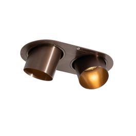 Zakulacené zapuštěné bodové svítidlo tmavě bronzové GU10 50 mm 2-světlo - Installa