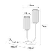 Smart-tafellamp-zwart-met-smoke-glas-2-lichts-incl.-2-Wifi-ST64---Laura