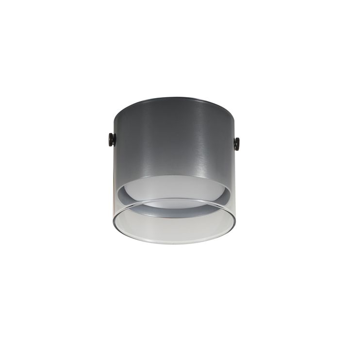 Moderne opbouwspot gunmetal met glas - Drain