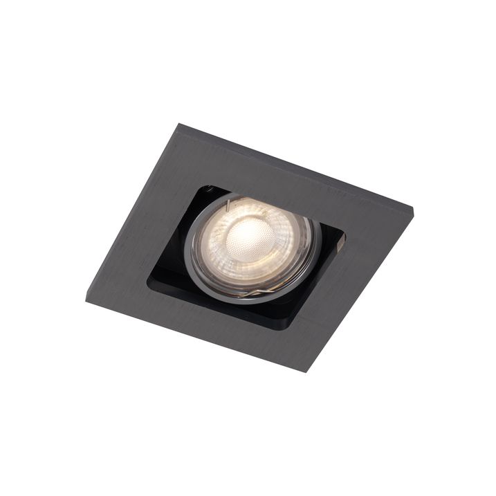Moderne Einbaustrahler Gunmetal GU10 50 mm rund schwenkbar - Qure