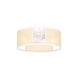 Orientálne stropné svietidlo biele s ratanom 40 cm - Akira