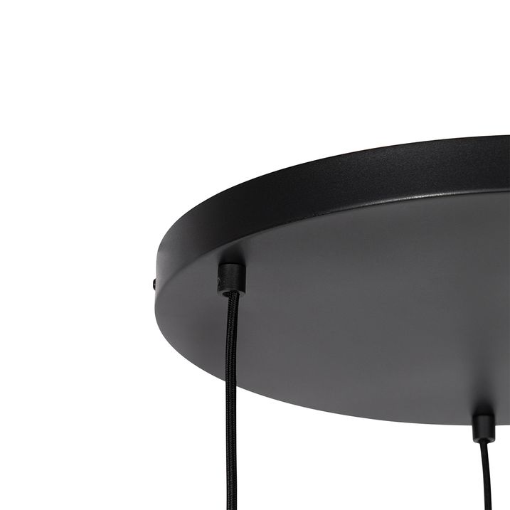 Suspension design noir avec verre doré 3 lumières - Bert