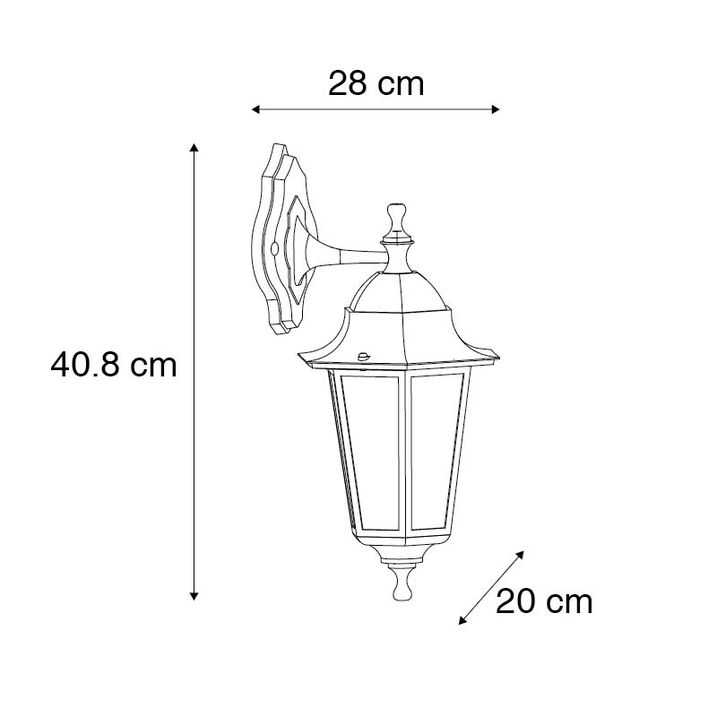Klasična vanjska zidna lampa crna IP44 - New Orleans Down