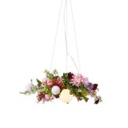 Boheemi-riippuvalaisin-musta,-värikkäillä-kukilla,-punainen-ja-pinkki---Flower-Power
