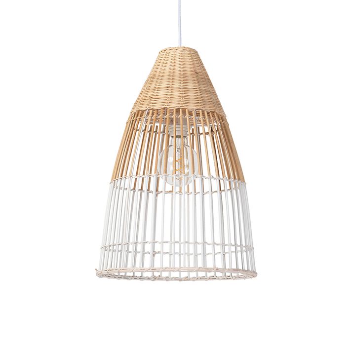 Rustic Pendant Light Bamboo and White - Bamboo