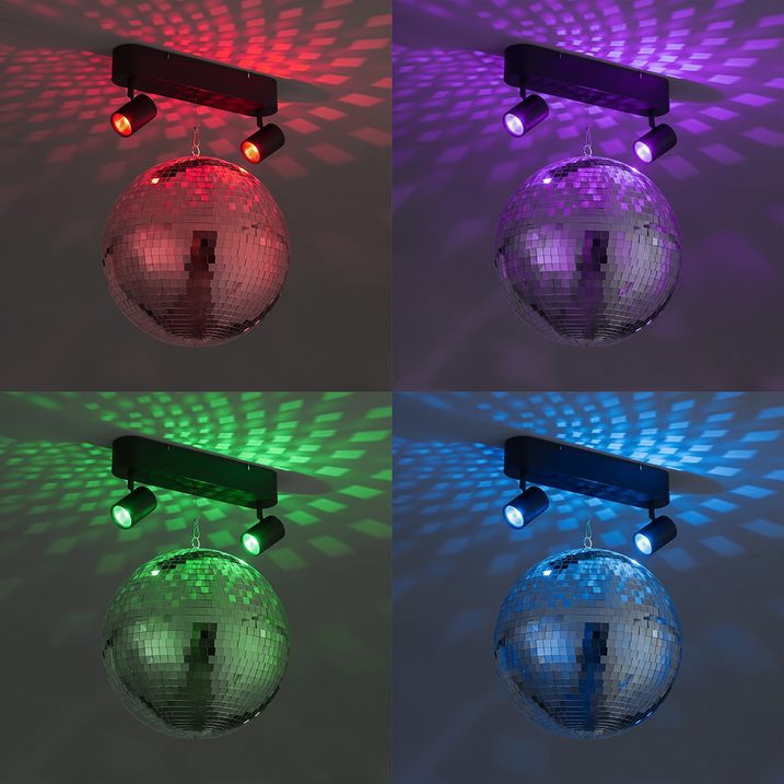 Lámpara colgante retro bola de discoteca con LED 2 luces y mando a distancia - Discoball