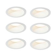 Set-of-6-Recessed-Spotlights-White-Incl.-LED-3000K-5000K---Elias