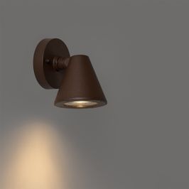 Moderna-āra-sienas-lampa-rūsas-brūnā-krāsā-IP44-regulējama---Ciara