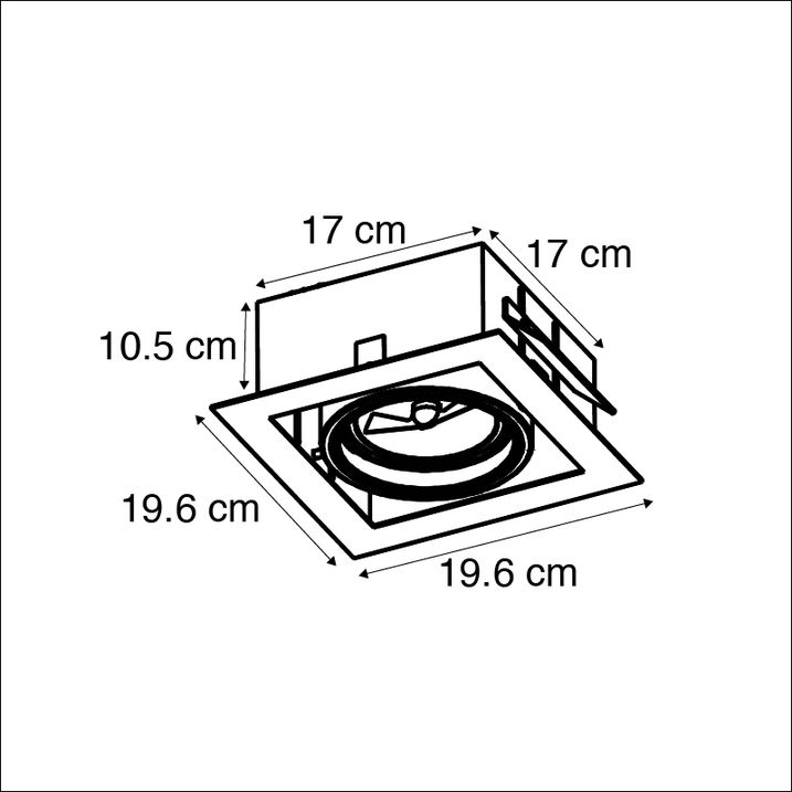 Faretto da incasso in acciaio G53 111mm regolabile - Oneon