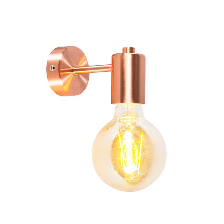 Smarte Art-Deco-Wandleuchte Kupfer inkl. G95 WiFi-Glühbirne - Facil
