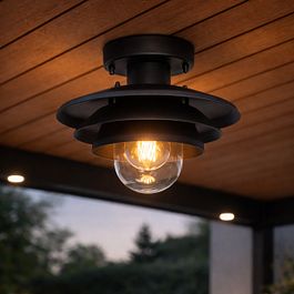 Design utendørs taklampe sort IP44 - Morty