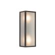Zidna-lampa-za-spoljašnju-upotrebu-crna-sa-rebrastim-staklom-2-svetla-IP44---Charlois