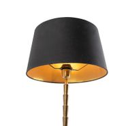 Lampada-da-tavolo-Art-Déco-bronzo-con-paralume-in-cotone-nero-35-cm---Pisos