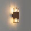 Lampada-da-parete-per-esterni-marrone-ruggine-con-paralume-fumé-2-luci-IP44---Danimarca