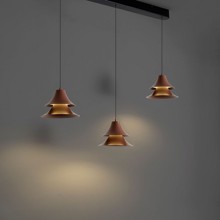 Viseća lampa crna sa moka bojom uklj. LED 3-stepenasto zatamnjivanje 3-svetla Easylift - Witch