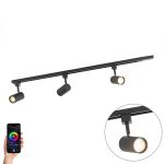 Smart railsysteem zwart incl. 3 WiFi GU10 1-fase - Iconic Jeana