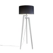 Lámpara-de-pie-trípode-blanca-con-pantalla-50-cm-negra---Puros