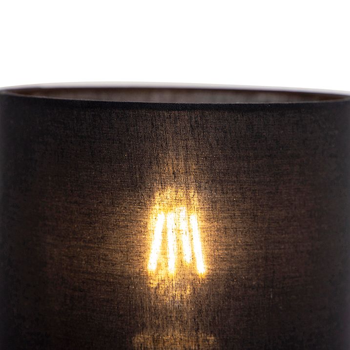 Art Deco-vägglampa svart med svart bomullslampa - Stacca