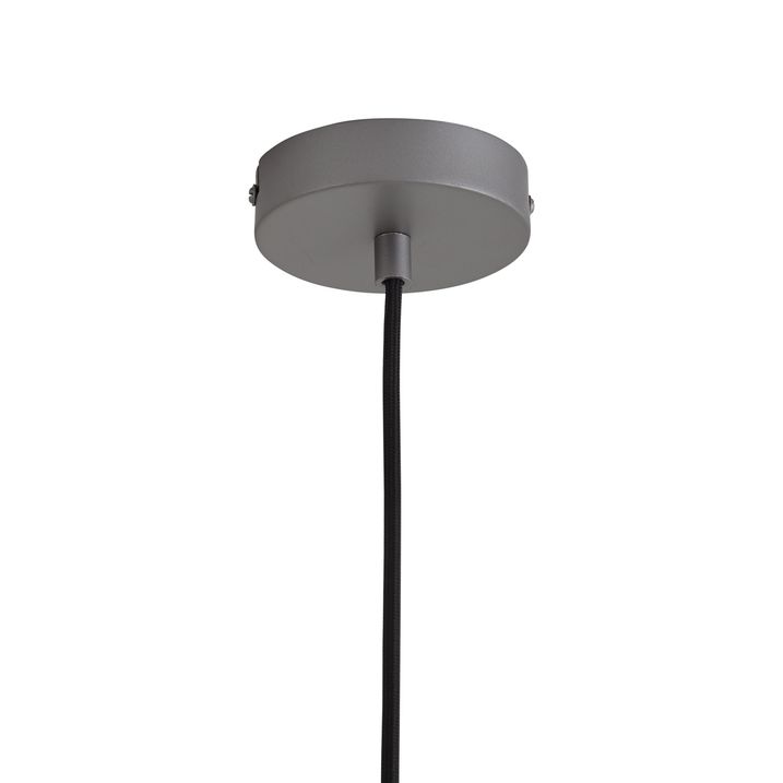 Designer pendellampe sølv med røykfarget glass - Kemner