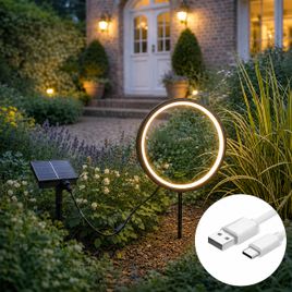 Pigg-lampe svart 50 cm inkl. oppladbar og solcelledrevet LED IP65 - Adalind