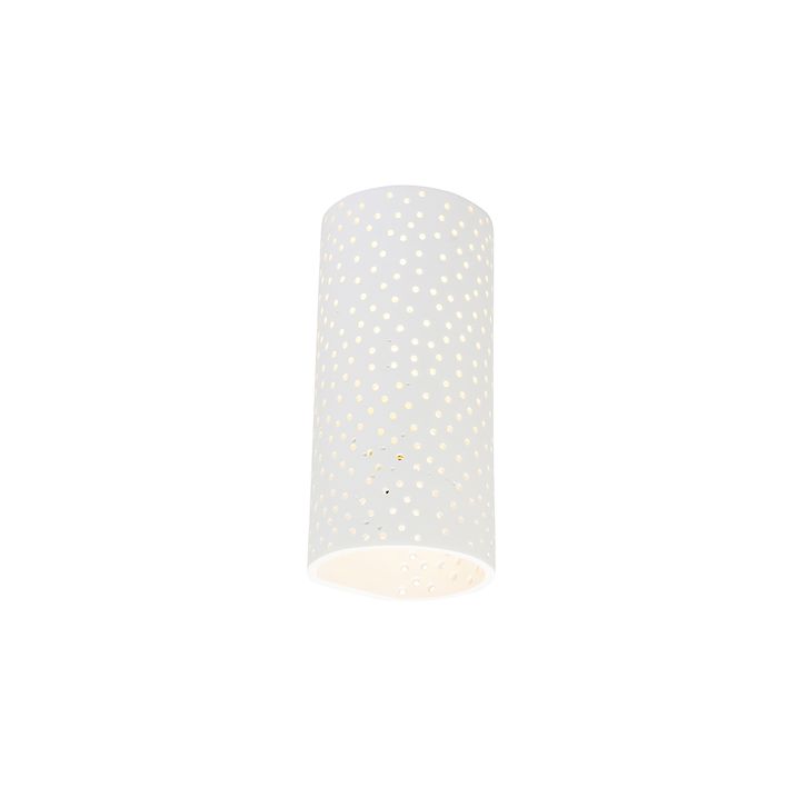 Vintage wandlamp wit gips cilindervormig - Mahou