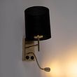 Art-Deco-vägglampa-svart-med-svart-bomullslampa---Stacca