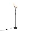 Moderná-stojaca-lampa-čierna-s-opálovým-sklom-5-svetlo---Atény