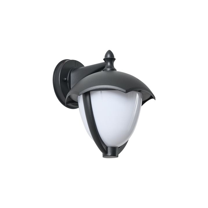 Lampa de perete inteligentă de exterior neagră cu sticlă opal incl. LED IP54 - Classica