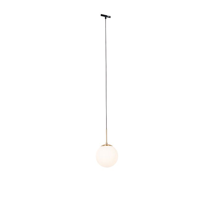 Art Deco závěsná lampa zlatá s opálovým sklem vč. černého jednofázového kolejnicového adaptéru - Slimline Flore