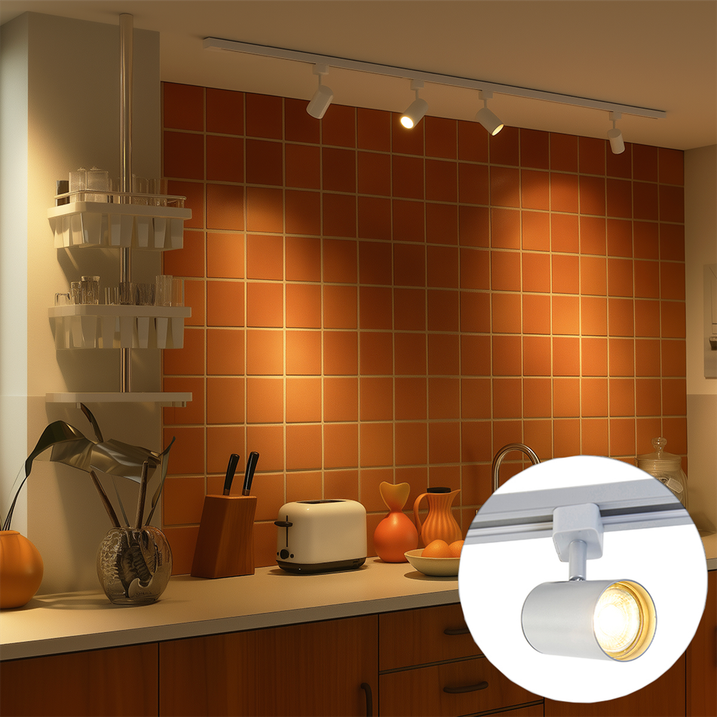 Modern railsysteem met 4 spots zilver 1-fase  - Iconic Yade