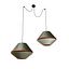 Pendant-Lamp-Black-with-Double-Velvet-Lampshade-Green-with-Gold-Interior-2-Lights---Cava-Luxe