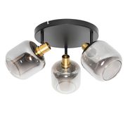 Smart-Plafonieră-cu-spoturi-negre-cu-auriu-și-sticlă-fumurie-Incl.-3-Wifi-P45---Zuzanna