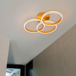 Plafoniera din alamă cu LED inclus 3 trepte de reglare a luminozității 3 lumini - Navara