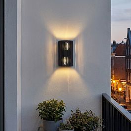 Japandi wandlamp zwart met touw IP44 - Jayla