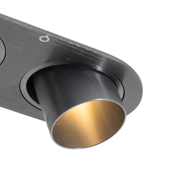 Spot encastré arrondi métal canon de fusil GU10 35 mm inclinable 2 lumières - Installa