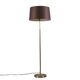 Stojaca lampa zlatá/mosadzná s hnedým tienidlom 45 cm nastaviteľná - Parte
