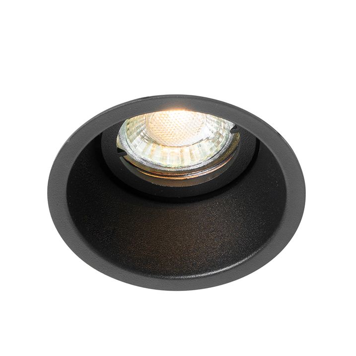 Set med 6 moderna infällda spotlights svart roterbara och lutningsbara - Alloy