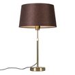 Stolní-lampa-zlatá/mosazná-s-hnědým-stínítkem-35-cm-nastavitelná---Parte