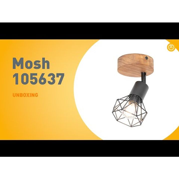 Tööstuslik prožektor must puitpööratava ja kalduva osaga - Mosh
