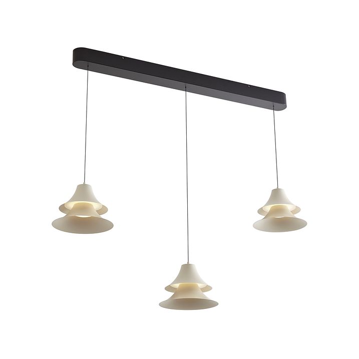 Viseća lampa crna sa bež bojom uklj. LED 3-stepenasto zatamnjivanje 3-svetla Easylift - Witch