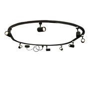 Modernas-sliežu-sistēma-ar-8-melnām-prožektoru-lampām,-1-fāze,-ovāla,-200-cm---Iconic-Jeana