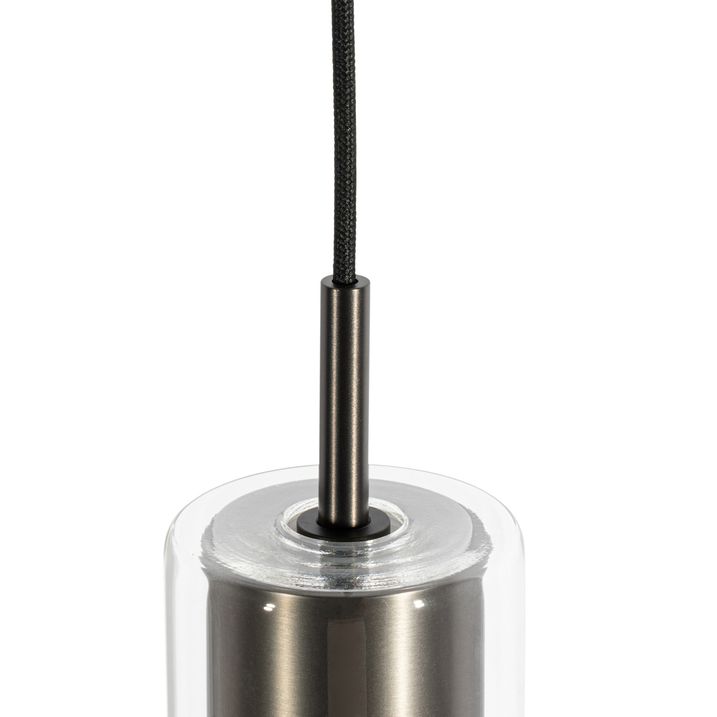 Nowoczesna lampa wisząca z metalu gunmetal do systemu szynowego jednofazowego - Iconic Lloyd
