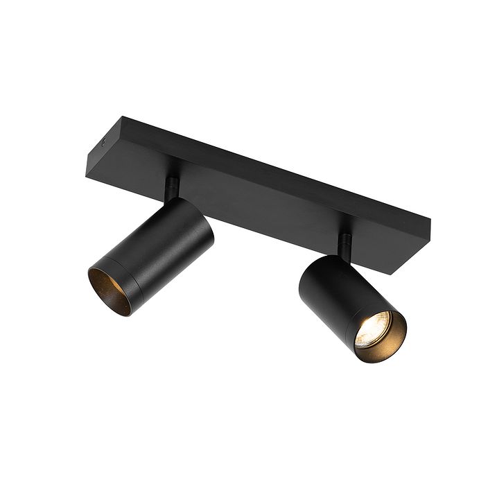 Faretto da soffitto moderno nero regolabile a 2 luci - Jeana Luxe