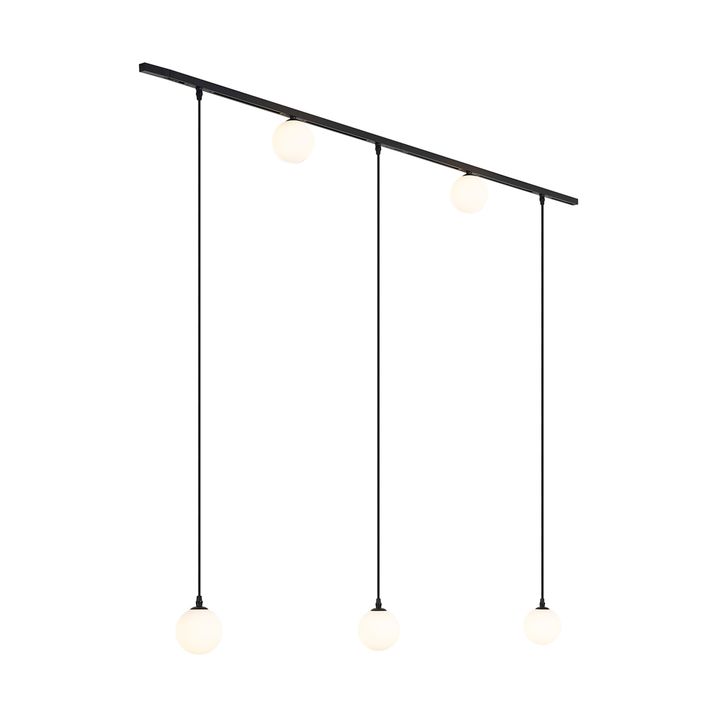 Moderne skinnesystem sort med 2 spotter og 3 pendellamper 1-fase - Slimline Eira