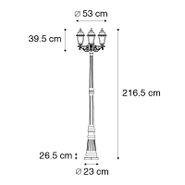 Inteligentný-vonkajší-lampáš-zlatý-s-3-svetlami-vrátane-WiFi-ST64---New-Haven