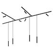 Modernes-Schienensystem-mit-6-Strahlern-und-4-Pendelleuchten-schwarz-1-phasig---Slimline-Uzzy-Keno